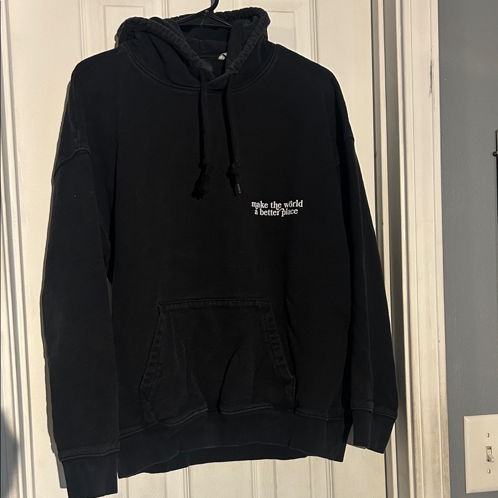 H&M Black Hoodie with Motivational Text